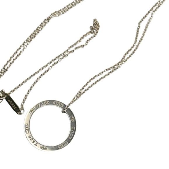 Tiffany and Co. 1837 Circle Pendant necklace 16 inch with box and bag - Picture 1 of 12